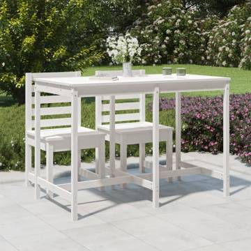 Garden Table White 159.5x82.5 cm Solid Wood Pine - HipoMarket