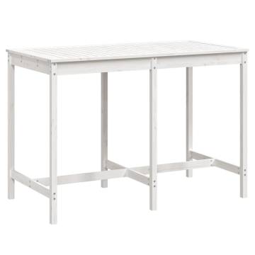 Garden Table White 159.5x82.5 cm Solid Wood Pine - HipoMarket