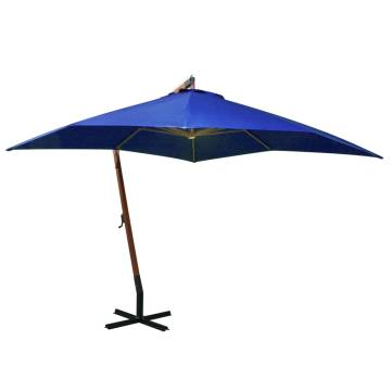 Azure Blue Hanging Parasol 3x3m | Solid Wood | Hipomarket