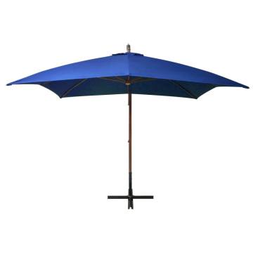 Azure Blue Hanging Parasol 3x3m | Solid Wood | Hipomarket