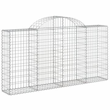 Arched Gabion Baskets - 7 pcs Galvanised Iron for Garden Use