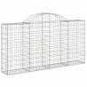 Arched Gabion Baskets - 7 pcs Galvanised Iron for Garden Use