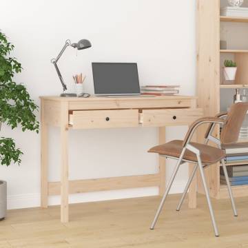 Elegant Solid Wood Pine Desk with Drawers - 100x50x78 cm