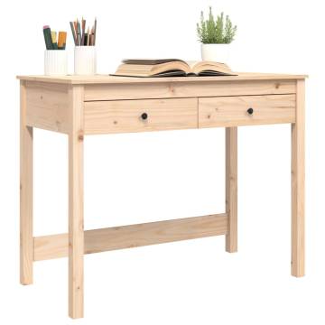 Elegant Solid Wood Pine Desk with Drawers - 100x50x78 cm