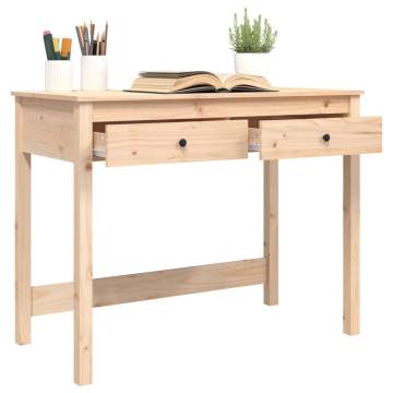 Elegant Solid Wood Pine Desk with Drawers - 100x50x78 cm