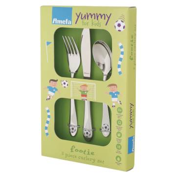 Amefa 3 Piece Children Cutlery Set - Footie Design