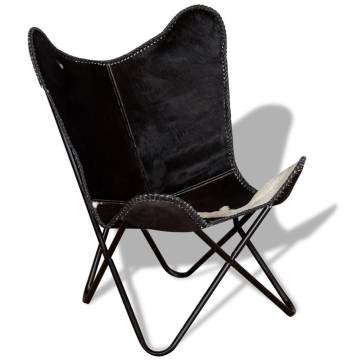 Butterfly Chair - Black & White Cowhide Leather | Hipomarket