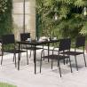 Garden Dining Table Black 140x70x74 cm Steel and Glass Size 140 x 70 x 74 cm Quantity in Package 1 