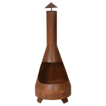 ProGarden Charming Fireplace with Chimney - 118 cm Rust