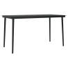 Garden Dining Table Black 140x70x74 cm - Steel & Glass