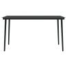 Garden Dining Table Black 140x70x74 cm - Steel & Glass