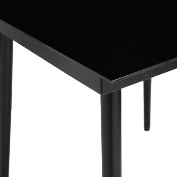 Garden Dining Table Black 140x70x74 cm - Steel & Glass