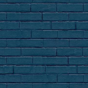 Noordwand Good Vibes Blue Brick Wall Wallpaper | HipoMarket