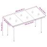 Garden Dining Table Black 140x70x74 cm - Steel & Glass