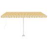 Manual Retractable Awning with LED 400x350 cm - Yellow & White