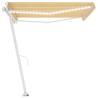 Manual Retractable Awning with LED 400x350 cm - Yellow & White