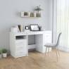 Desk High Gloss White 140x50x76 cm Engineered Wood Colour high gloss white 