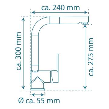 SCHÜTTE LONDON Sink Mixer with Pull-out Spout - Graphite Matt