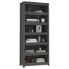 Book Cabinet Grey 80x35x183 cm | Solid Wood Pine Storage Solution