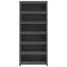 Book Cabinet Grey 80x35x183 cm | Solid Wood Pine Storage Solution