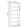 Book Cabinet Grey 80x35x183 cm | Solid Wood Pine Storage Solution