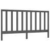 Stylish Grey Bed Headboard - Solid Pine Wood 186x4x100 cm