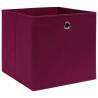 10 pcs Dark Red Fabric Storage Boxes - Foldable & Durable