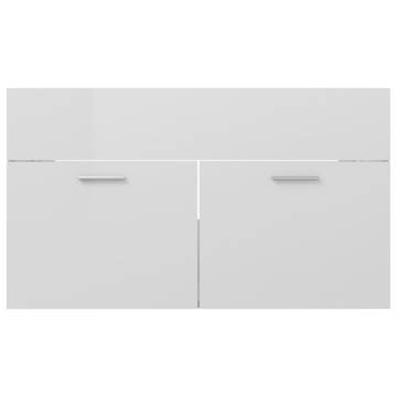 High Gloss White Sink Cabinet - 80x38.5x46 cm | HipoMarket