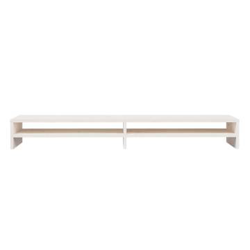 Monitor Stand White 100x24x13 cm - Solid Pine Wood | HipoMarket