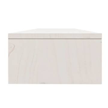 Monitor Stand White 100x24x13 cm - Solid Pine Wood | HipoMarket