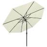 3-Tier Parasol with Aluminium Pole - Sand | 3.5m Outdoor Umbrella