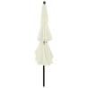 3-Tier Parasol with Aluminium Pole - Sand | 3.5m Outdoor Umbrella