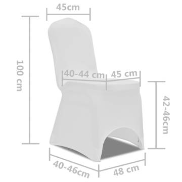 White Stretch Chair Cover Set - 4 Pcs for Elegant Events