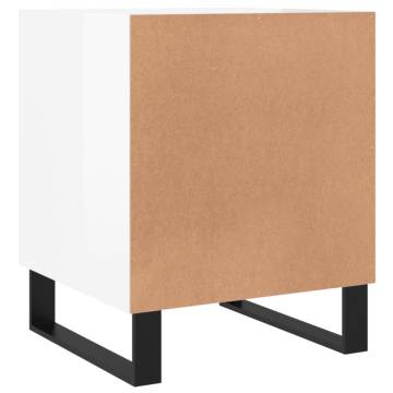 High Gloss White Bedside Cabinet - 40x40x50 cm | HipoMarket