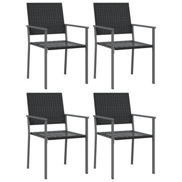 5 Piece Garden Dining Set - Stylish Poly Rattan & Steel