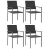 5 Piece Garden Dining Set - Stylish Poly Rattan & Steel