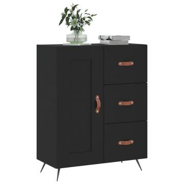 Elegant Black Sideboard - 69.5x34x90 cm Engineered Wood