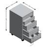 FMD Mobile 5 Drawer Cabinet Oak - Stylish Office Storage