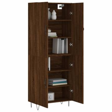 Stylish Highboard Brown Oak - Engineered Wood Storage 69.5x34x180cm