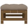 Honey Brown Garden Footstool with Cushion | Solid Pine Wood