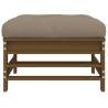 Honey Brown Garden Footstool with Cushion | Solid Pine Wood