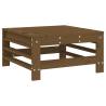 Honey Brown Garden Footstool with Cushion | Solid Pine Wood