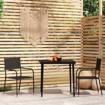 3 Piece Garden Dining Set Black | Elegant Outdoor Furniture