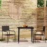 3 Piece Garden Dining Set Black Colour black Size 80 cm table length Number of 2 