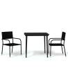 3 Piece Garden Dining Set Black | Elegant Outdoor Furniture