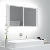 LED Bathroom Mirror Cabinet White 90x12x45 cm Acrylic Colour white Quantity in Package 1 