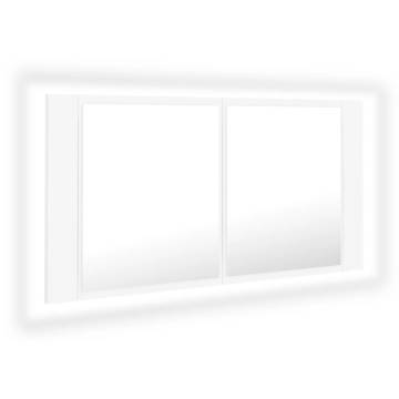 LED Bathroom Mirror Cabinet White 90x12x45 cm | Hipomarket