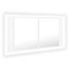 LED Bathroom Mirror Cabinet White 90x12x45 cm | Hipomarket