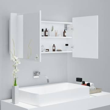 LED Bathroom Mirror Cabinet White 90x12x45 cm | Hipomarket