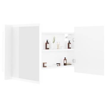 LED Bathroom Mirror Cabinet White 90x12x45 cm | Hipomarket